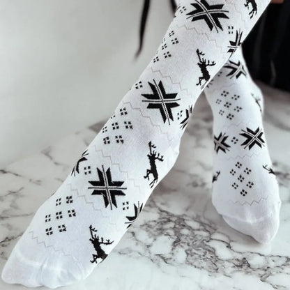 Christmas Bowknot Over-Knee Cozy Socks - Puppy's Aesthetics
