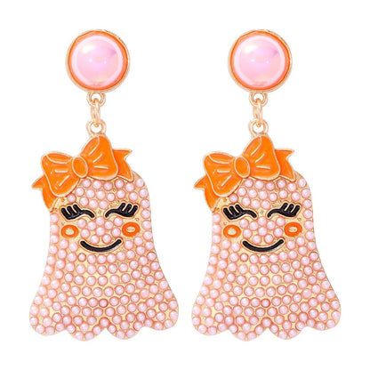 Little Ghost Handmade Earrings (Colors) pink