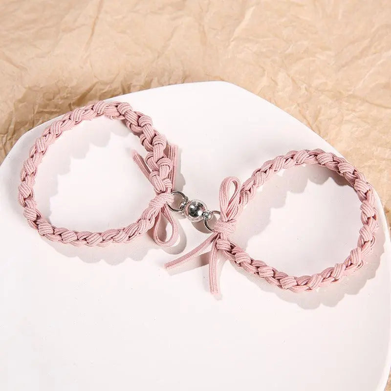Magnet Couple Bracelet Set (Colors) 2 # handmade magnetic bracelet [Pin rope pair]