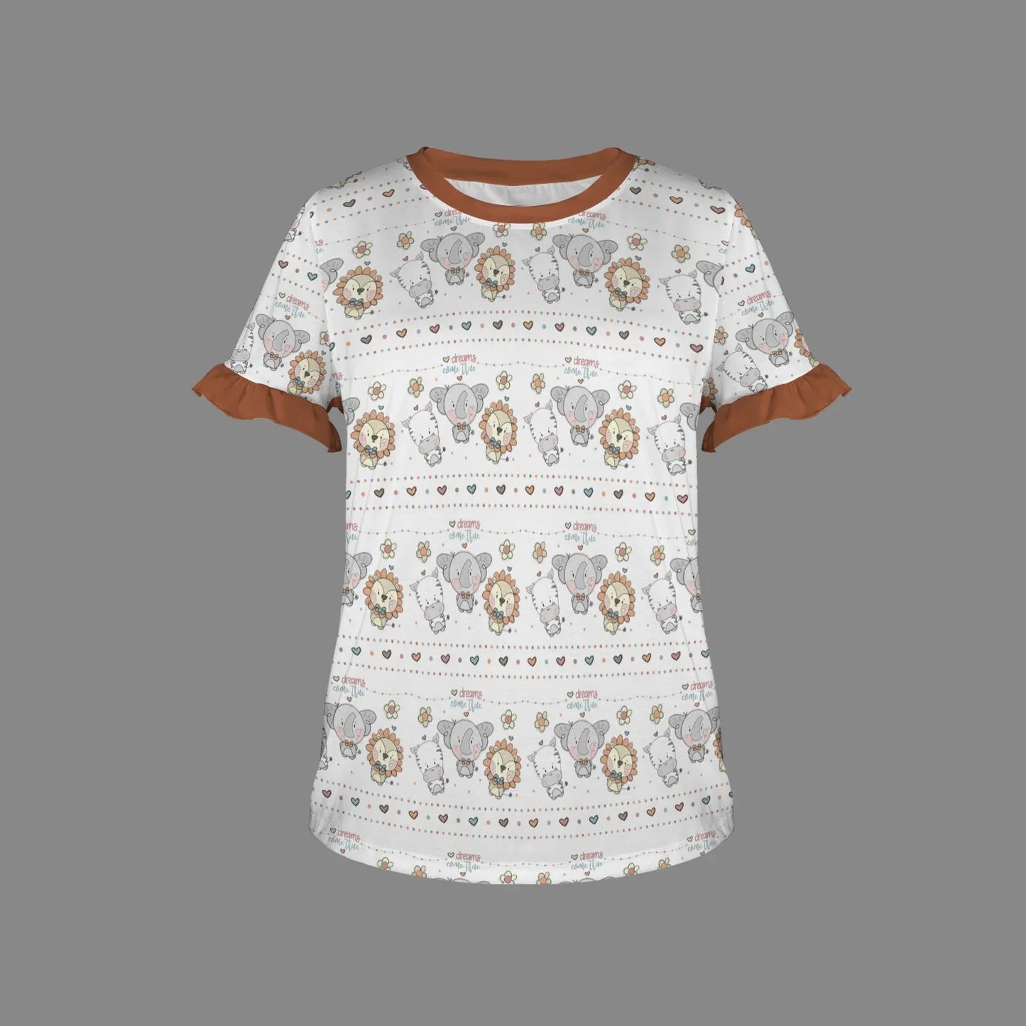Adorable Safari Ruffle Play Tee - Puppy's Aesthetics