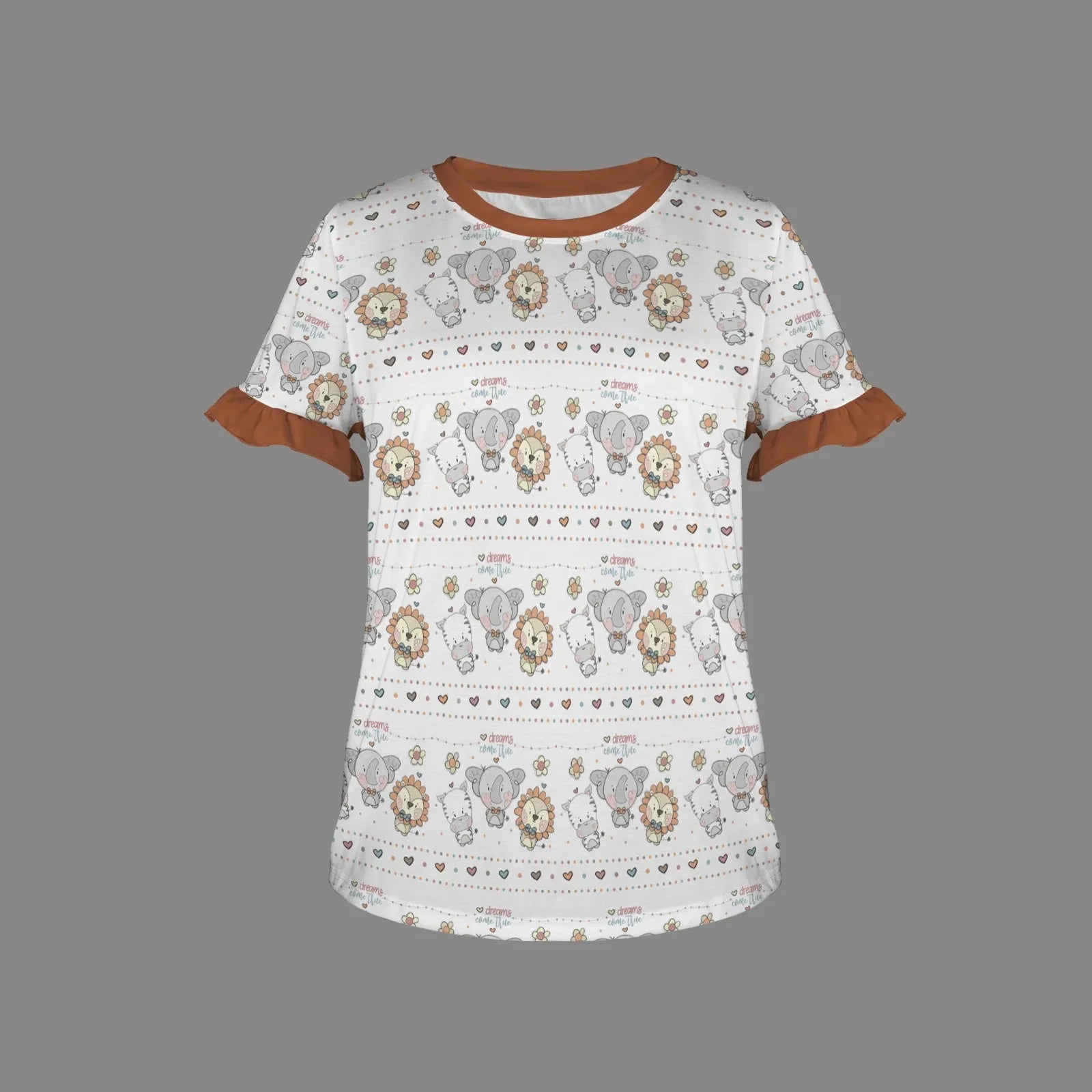 Adorable Safari Ruffle Play Tee - Puppy's Aesthetics