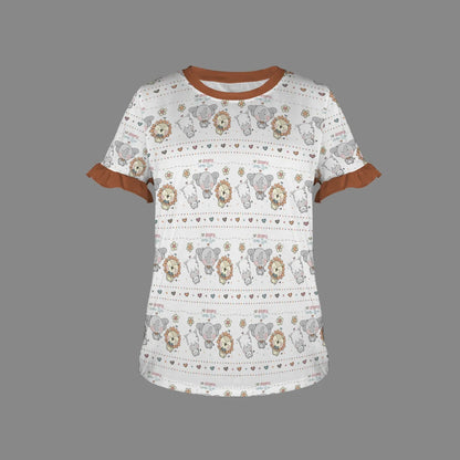 Adorable Safari Ruffle Play Tee - Puppy's Aesthetics