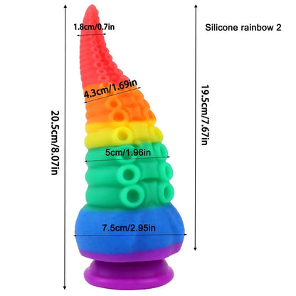 Large Silicone Tentacle Dildo (Colors) Silicone rainbow 2