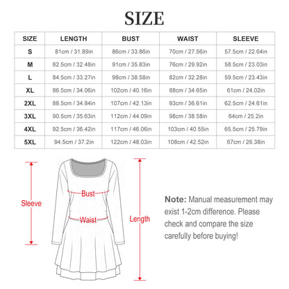 Custom Women's Square Neckline Ruffled Mini Dress