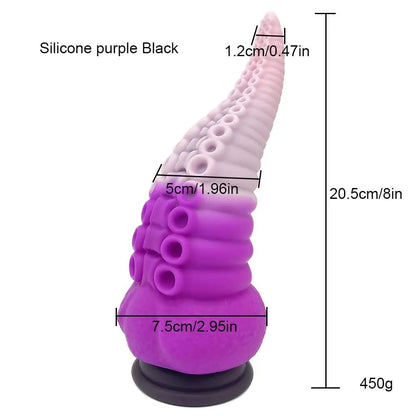 Large Silicone Tentacle Dildo (Colors) Silicone Fleshpurple
