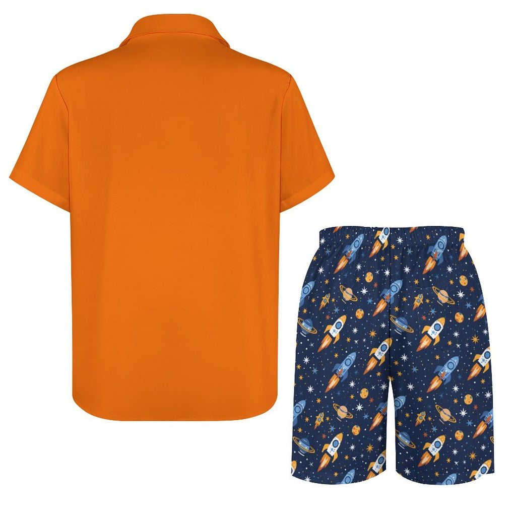 Cute Cosmic Rocket Shorties Set