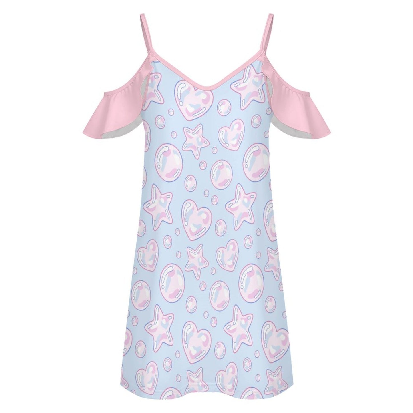 Kawaii Bubbles Ruffle Strap Play Dress