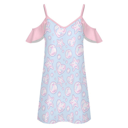 Kawaii Bubbles Ruffle Strap Play Dress