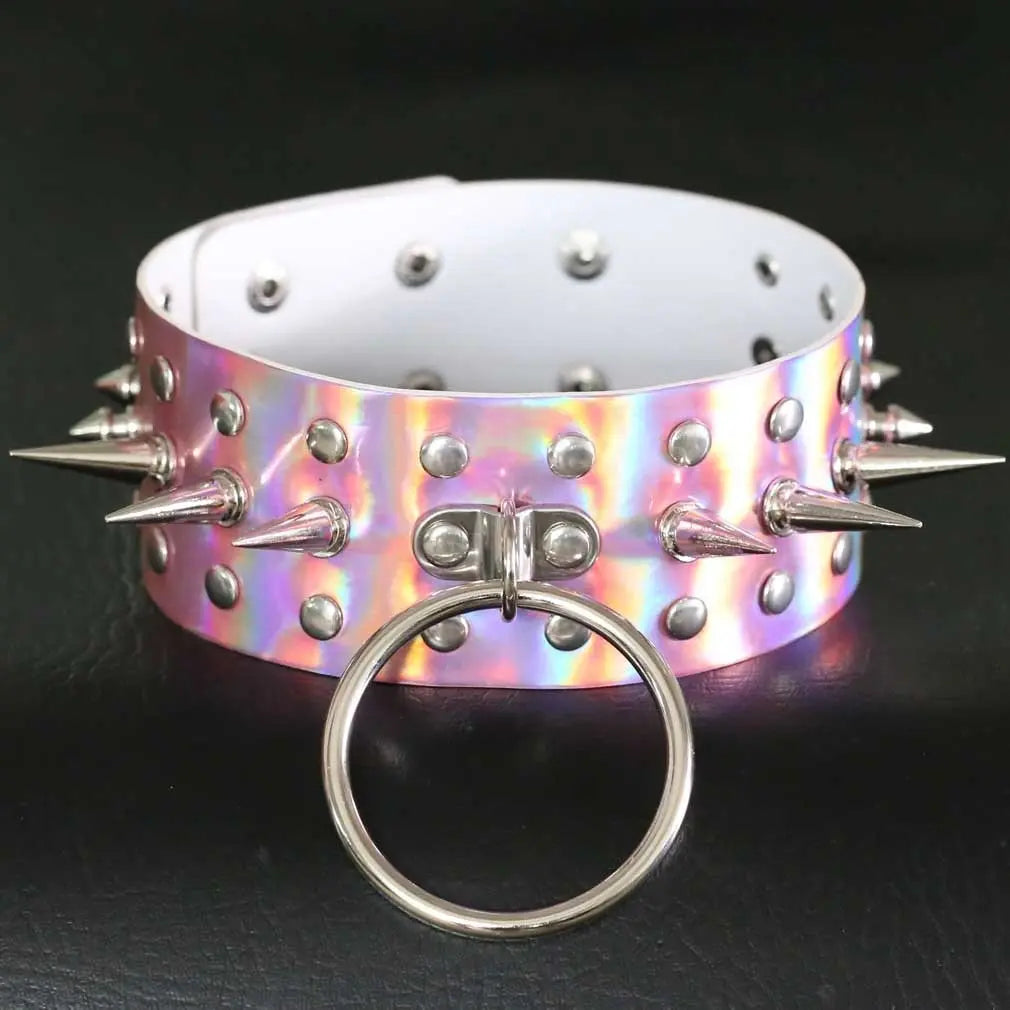 Sexy Luminous Metallic Collar style8 pink
