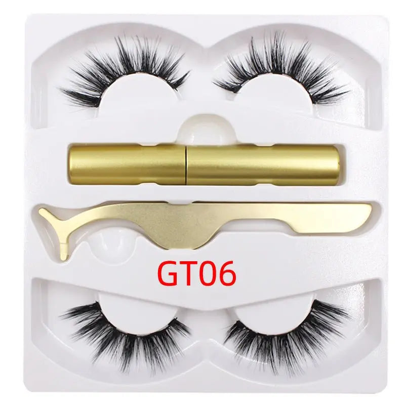 Magnetic Liquid Eyeliner & Eyelashes Set Gold Gt06 style