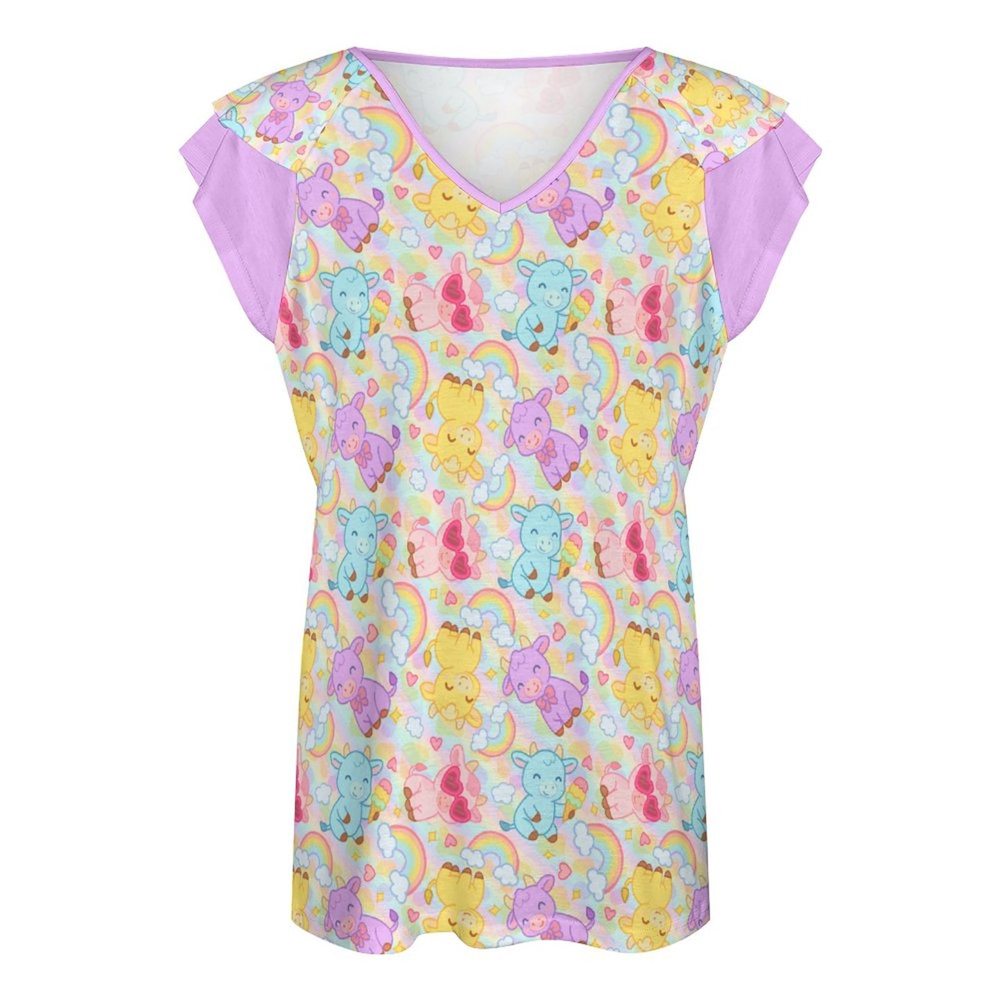 Rainbow Moobaby Ruffle Play Tee