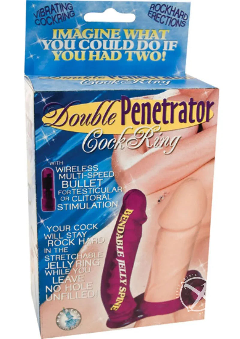 Double Penetrator Vibrating Cock Ring Dildo - Puppy's Aesthetics