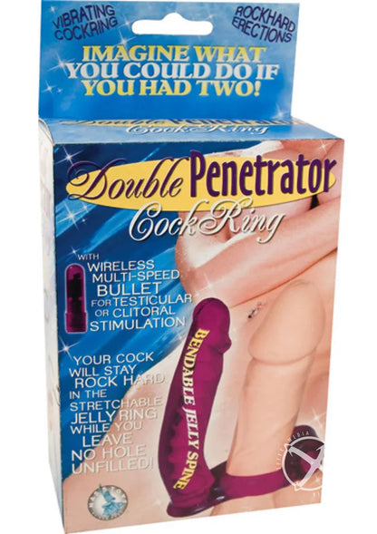 Double Penetrator Vibrating Cock Ring Dildo - Puppy's Aesthetics
