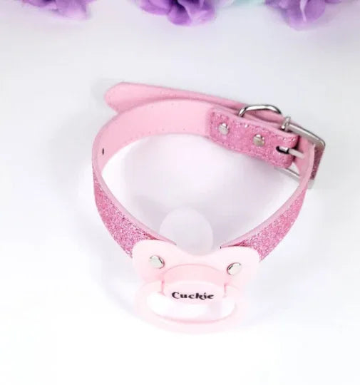 Pink Glitter Cuckie Pacifier Gag - Puppy's Aesthetics