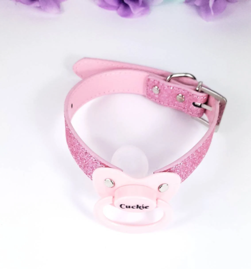 Pink Glitter Cuckie Pacifier Gag