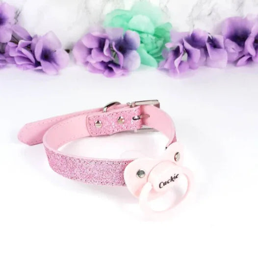 Pink Glitter Cuckie Pacifier Gag - Puppy's Aesthetics