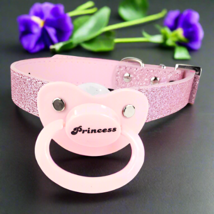 Pink Glitter Princess Pacifier Gag