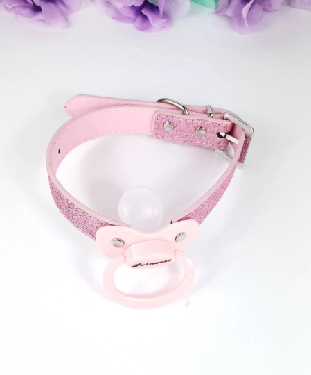 Pink Glitter Princess Pacifier Gag