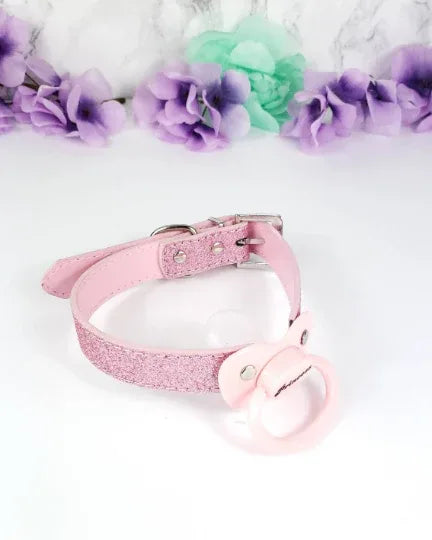 Pink Glitter Princess Pacifier Gag - Puppy's Aesthetics