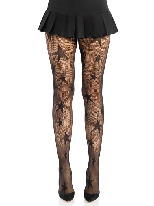 USA Only - Star Net Tights - Black (OS)