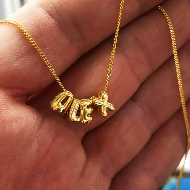 Bubble Love 3D Name Necklace