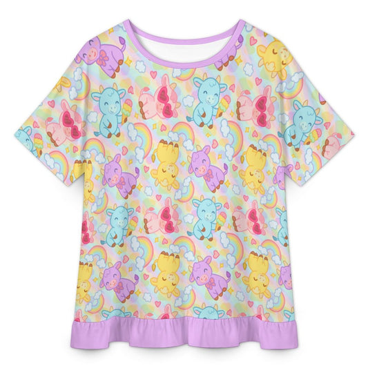 Rainbow Moobaby Ruffle Play Tee