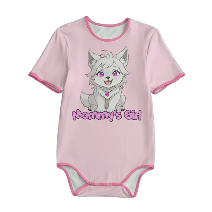 'Mommy's Girl' Pink Little Wolf Adult Unisex Onesie - Image #6