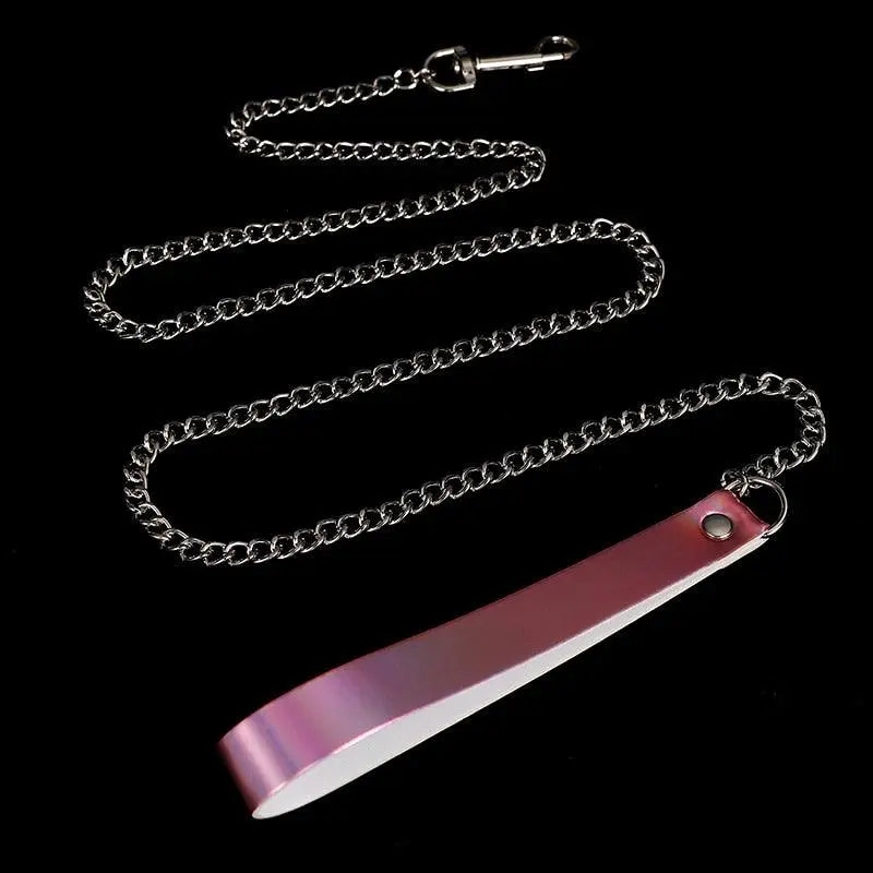 Sexy BDSM Holographic Collar Chains pink-02