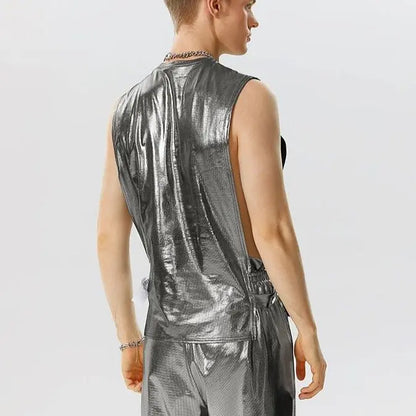 Men's Sparkling Sleeveless Tank Vest