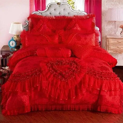 Pink Lace Princess Luxury Bedding Set Color 2