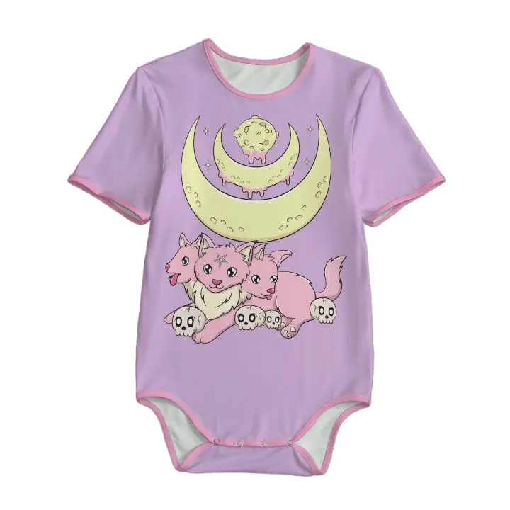 Pastel Cerberus Unisex Adult Onesie Bodysuit White