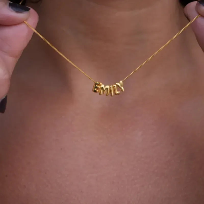 Bubble Love 3D Name Necklace - Puppy's Aesthetics