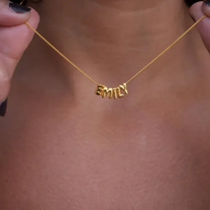 Bubble Love 3D Name Necklace - Puppy's Aesthetics