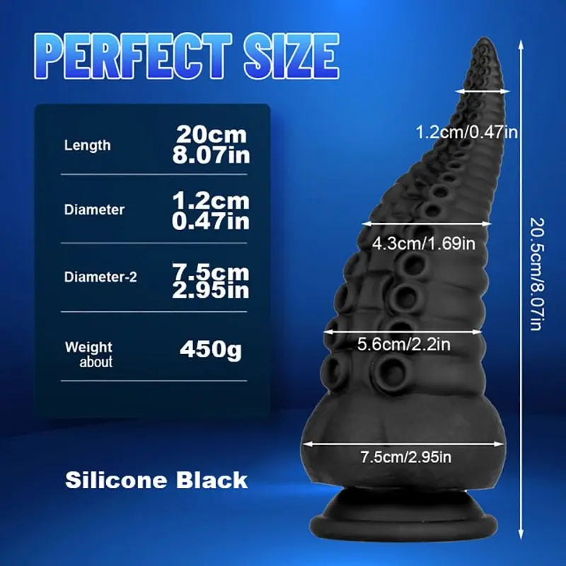 Large Silicone Tentacle Dildo (Colors) Silicone Black