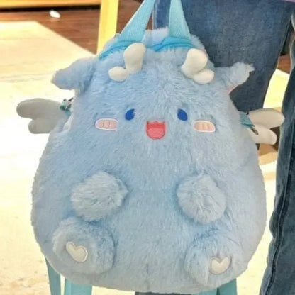 Magical Fairy Dragon Backpack Plushie Blue