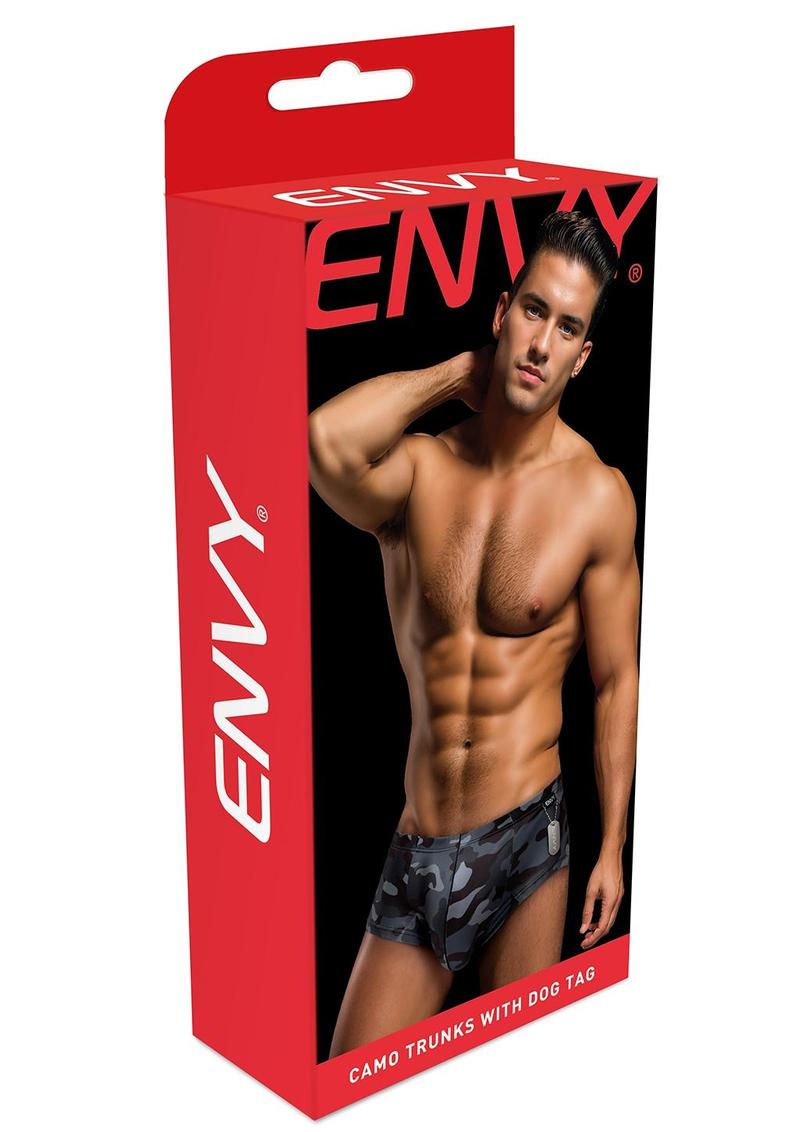 Envy Camo Trunks W/Dog Tag-Camo/Blk-Ml