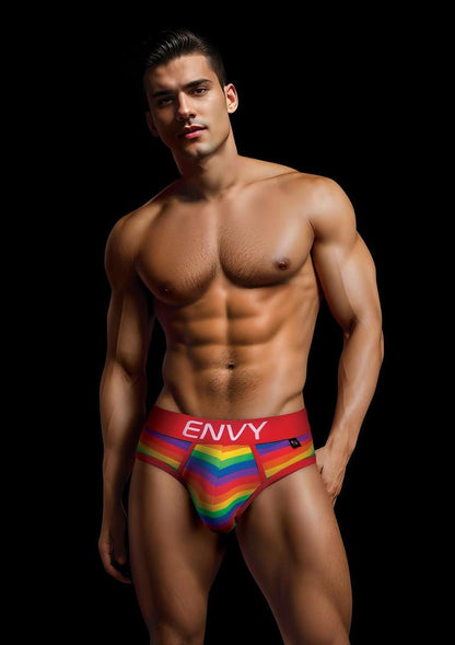 Envy Rainbow Pride Brief-Red (S)