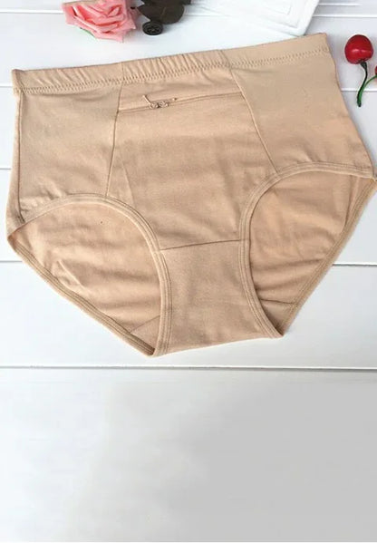 Cotton Panties with Zipper Pocket - Puppy's Aesthetics