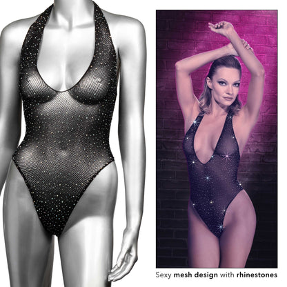 Radiance Deep Neck Body Suit - One Size - Black