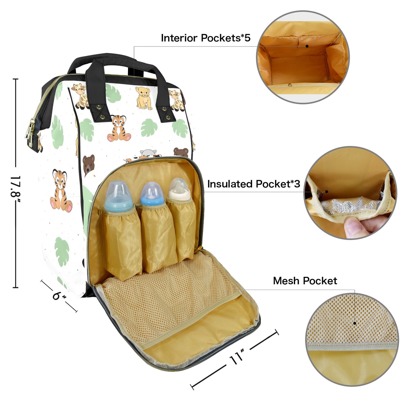 Safari Snuggles Large Diaper Bag