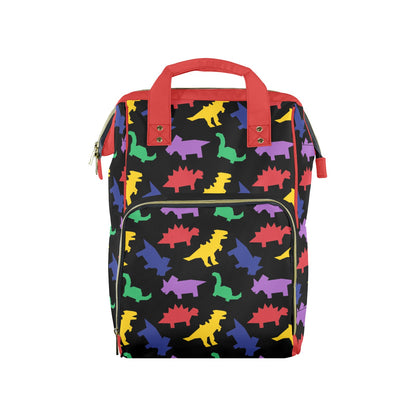 Colorful Lil Dinos Large Diaper Bag