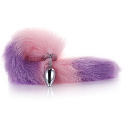 Kawaii Pink & Black Anal Tail (28 Colors) Pink Purple-02