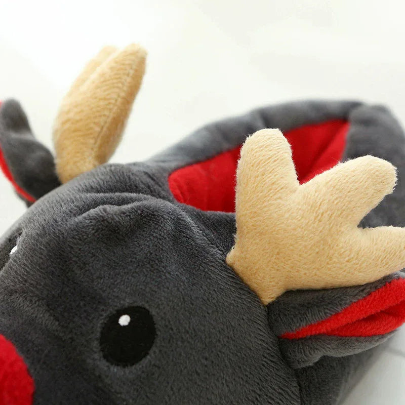 Rudy Snuggle Reindeer Unisex Slippers - Puppy's Aesthetics