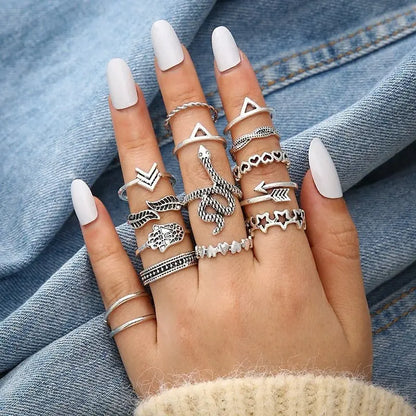 Silver Gothic Ring Set 6145