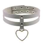 PU Leather Heart Pendant Collar (Colors) - Puppy's Aesthetics