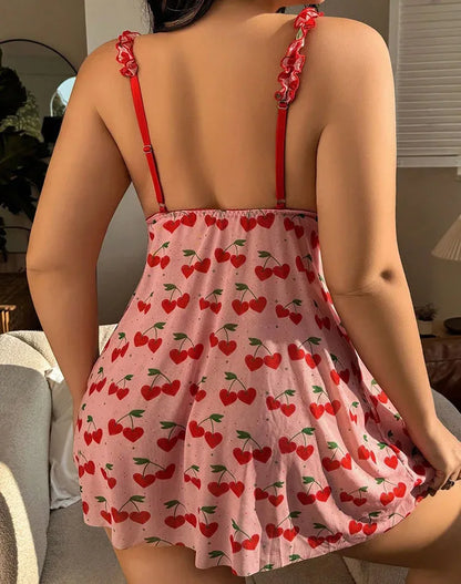 Flirty Plus Size Mesh Babydoll Chemise - Puppy's Aesthetics