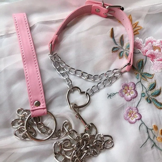 Kawaii Pink Collar + Leash Set