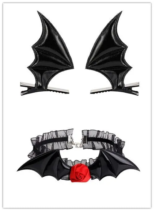Sexy Lace Bat Wings Choker 06