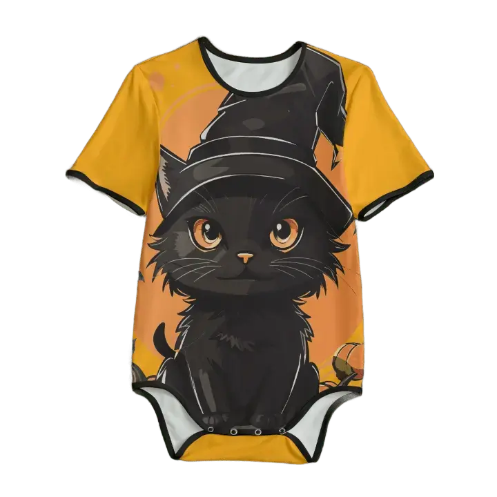 Black Kitty Halloween Adult Onesie Bodysuit Puppy's Aesthetics