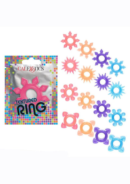 Textured Cock Rings Assorted Colors